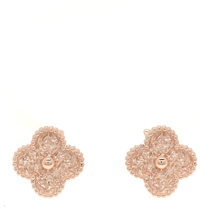 Van Cleef & Arpels 18K Rose Gold Vintage Alhambra Earrings 1 of 6