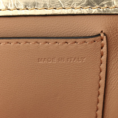 Valentino Garavani Metallic Crackle Effect Calfskin Vlogo Loco Shoulder Bag Platino 7 of 11