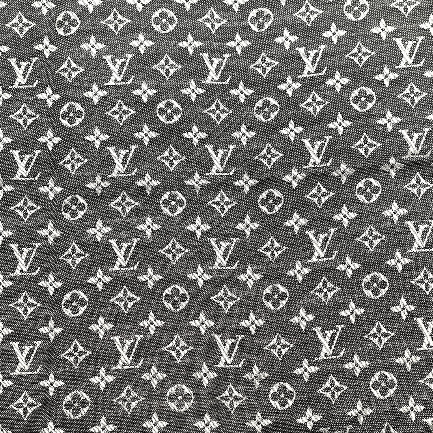 Louis Vuitton Silk Wool Monogram Denim Shawl Black 3 of 5