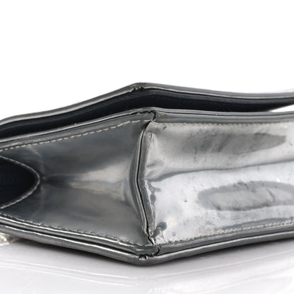 Christian Dior Metallic Patent Micro-Cannage Baby Diorama Flap Bag Silver 7 of 11