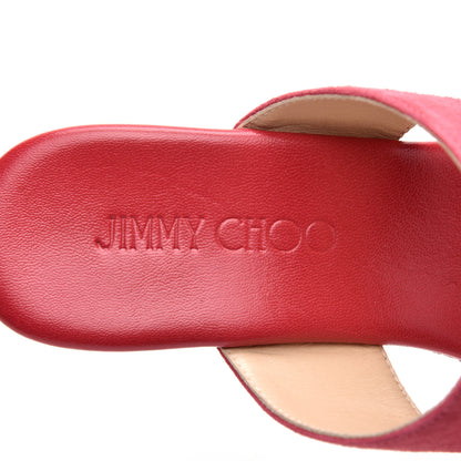 Jimmy Choo Suede Parker Wedge Sandals 37.5 Dahlia 7 of 9