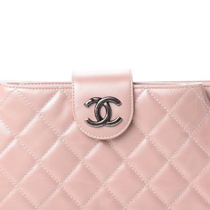 Chanel Glazed Calfskin Quilted Coco Pleats Clutch Light Pink 10 of 11