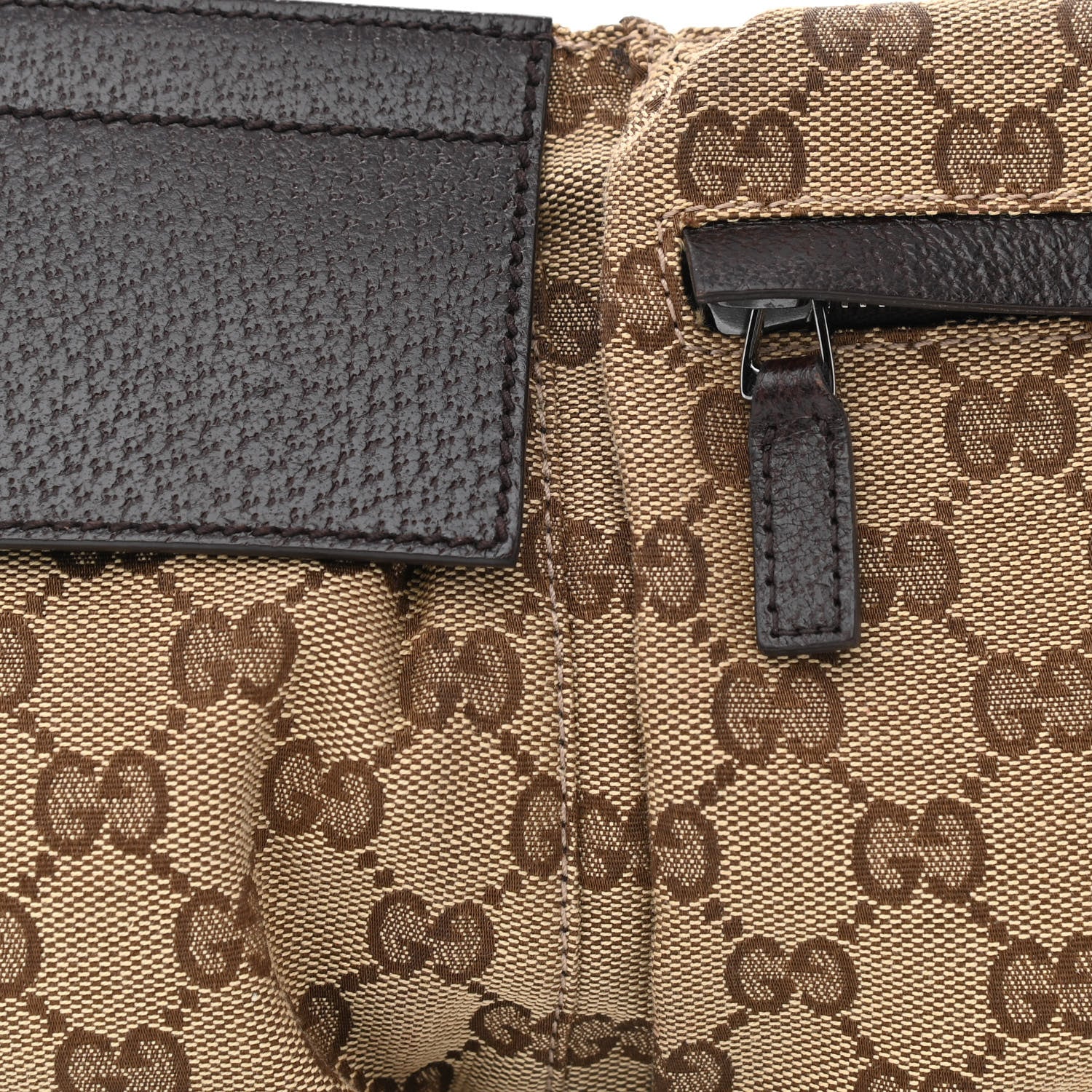 Gucci GG Monogram Double Pocket Belt Bag Dark Brown 9 of 13