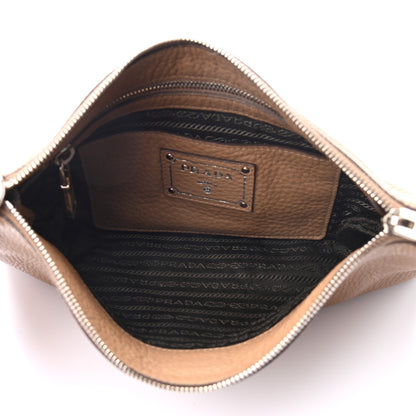 Prada Vitello Daino Zippered Crossbody Bag Sesamo 5 of 10