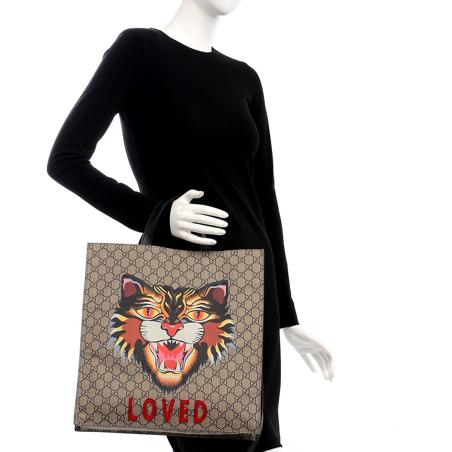Gucci GG Supreme Monogram Angry Cat Vertical Tote 3 of 11
