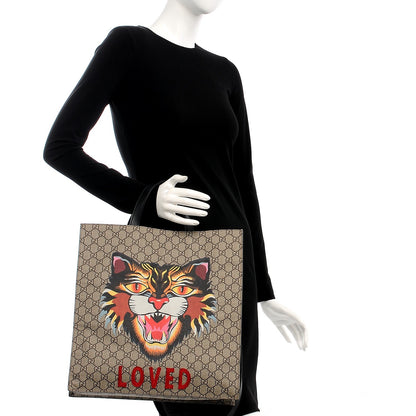 Gucci GG Supreme Monogram Angry Cat Vertical Tote 3 of 11