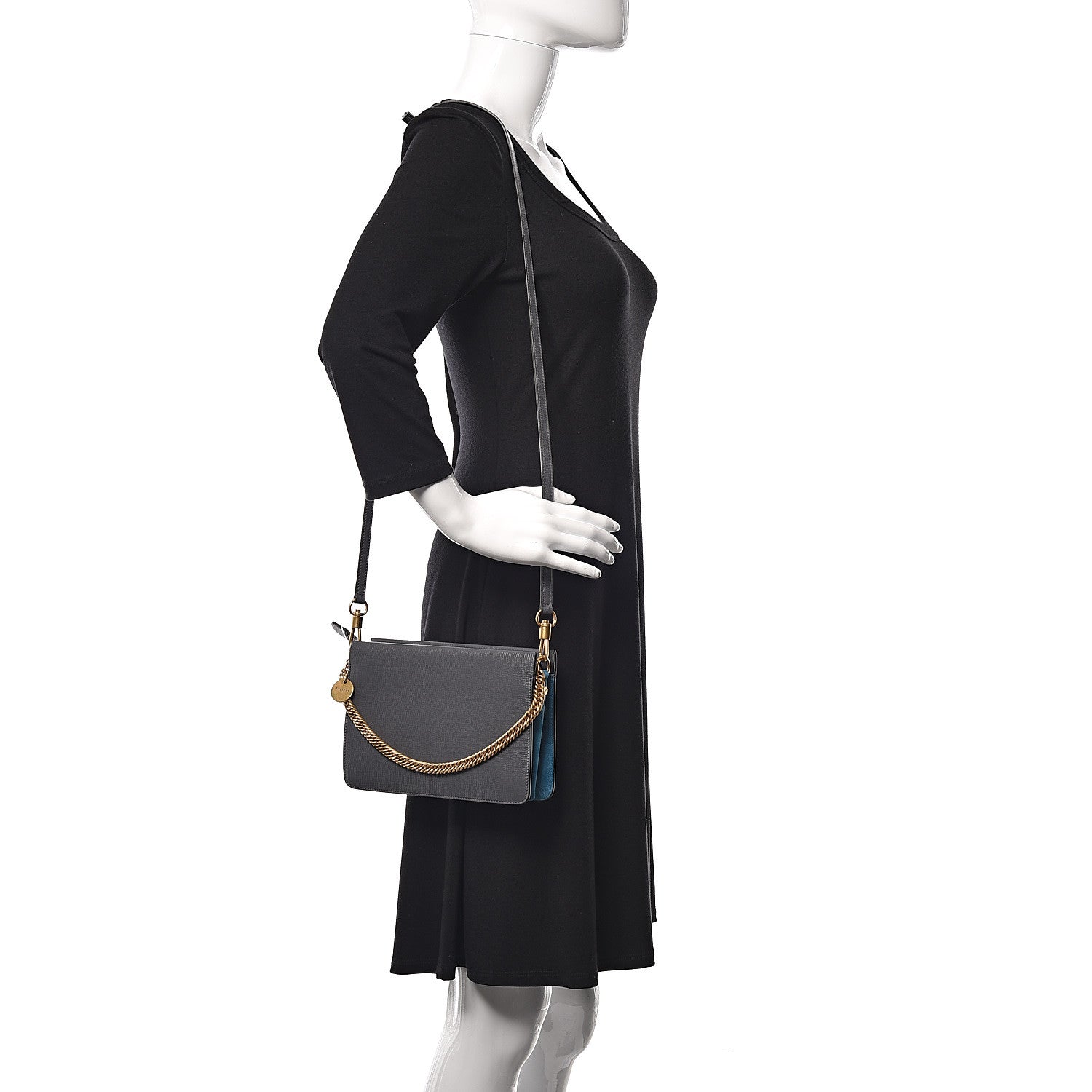 Givenchy Goatskin Suede Cross 3 Crossbody Bag Grey Blue 2 of 11