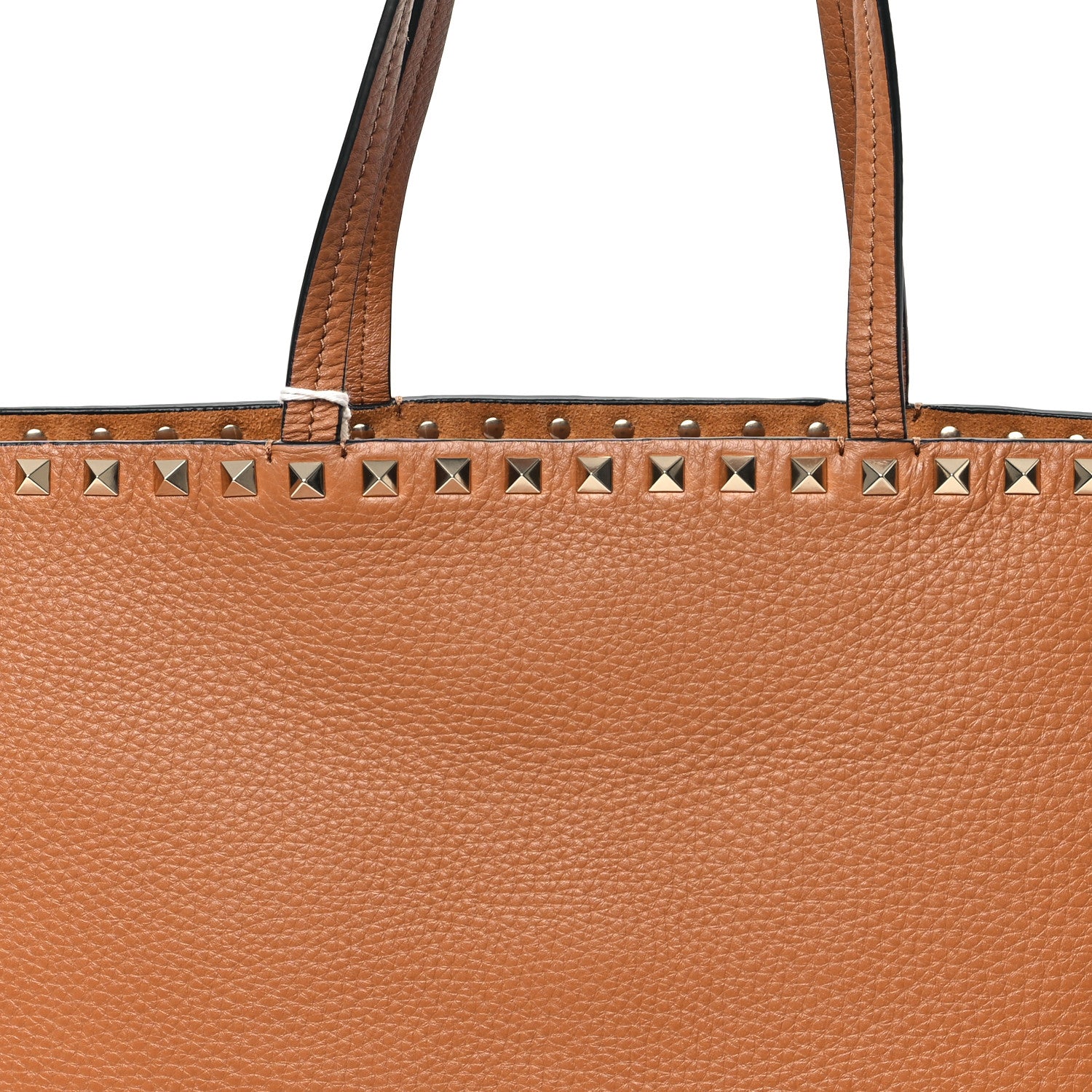 Valentino Garavani Grained Calfskin Rockstud Shoulder Tote Almond 7 of 10