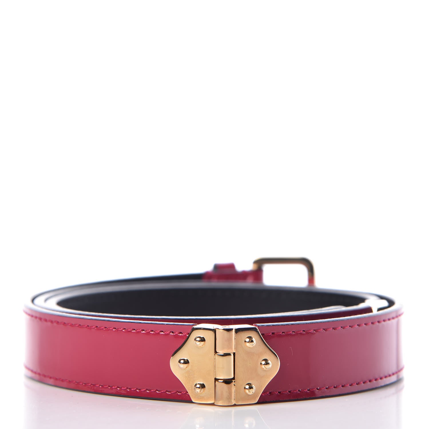 Louis Vuitton Patent Trinity Belt 80 32 Rose Indien 3 of 8