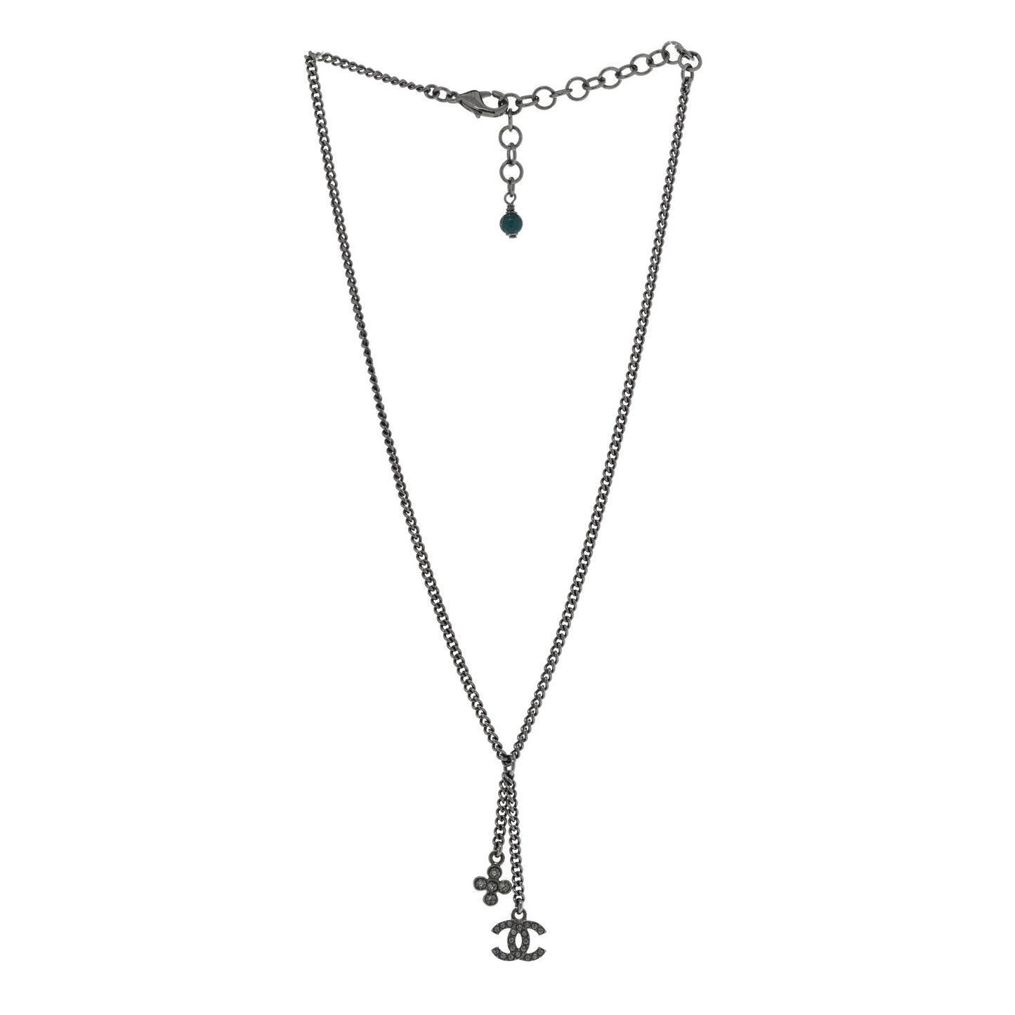Ruthenium Crystal CC Charm Necklace