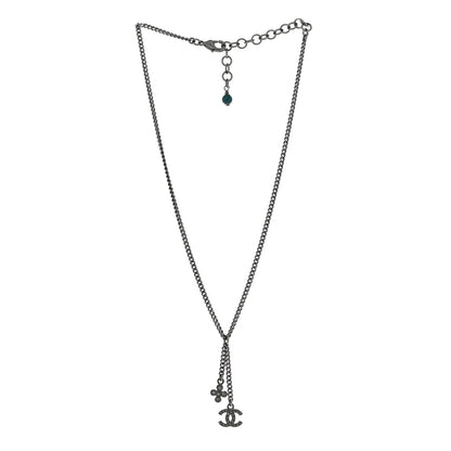 Chanel Ruthenium Crystal CC Charm Necklace 3 of 6