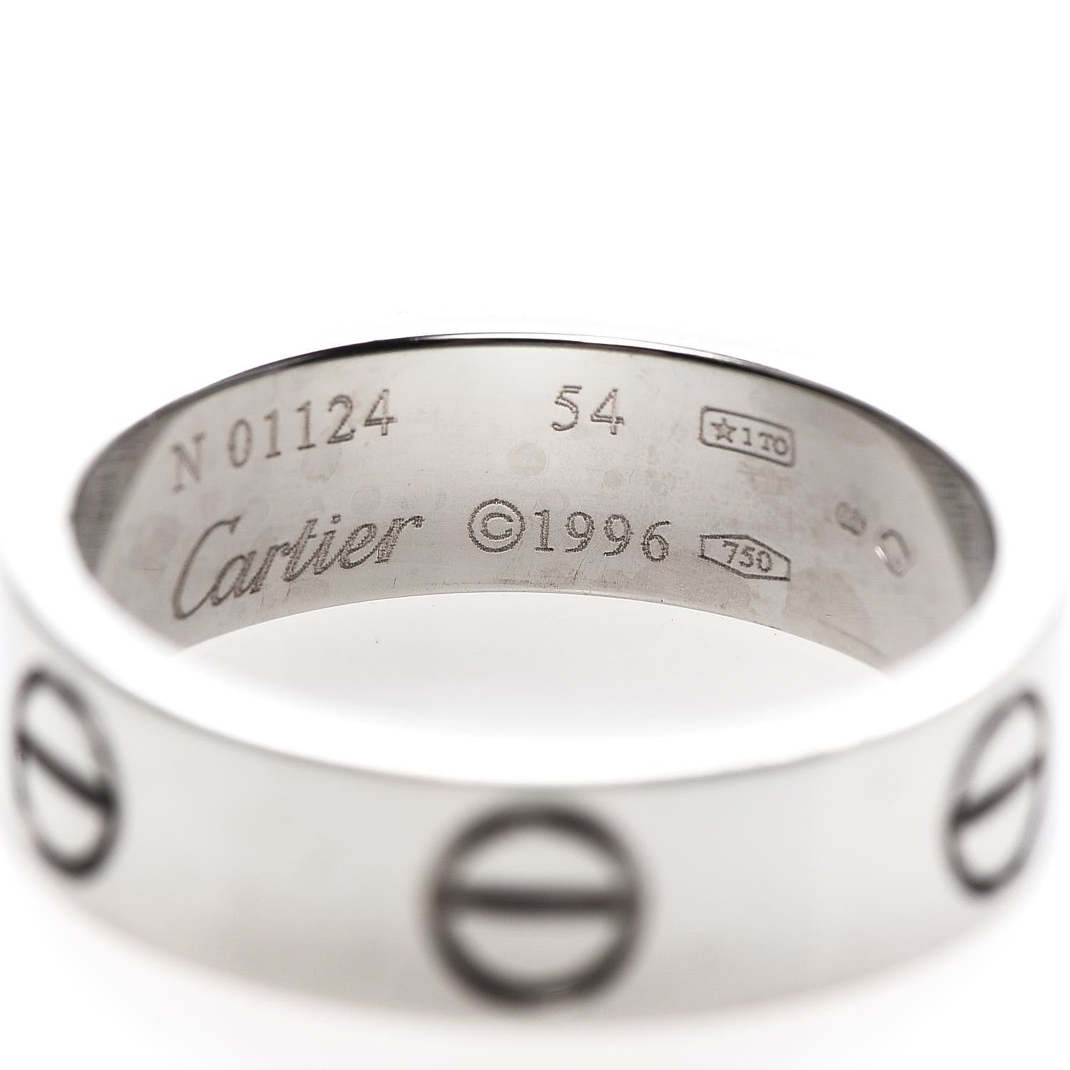 Cartier 18K White Gold 5.5mm LOVE Ring 54 6.75 4 of 4