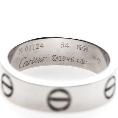 Cartier 18K White Gold 5.5mm LOVE Ring 54 6.75 4 of 4