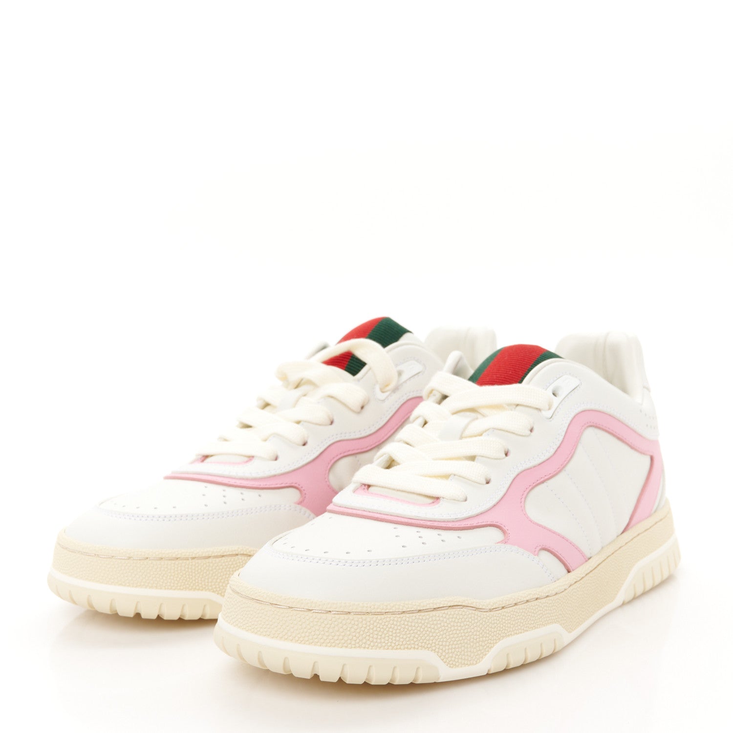 Gucci Calfskin Womens Re-Web Sneakers 39.5 White Pink 4 of 11