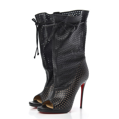 Christian Louboutin Perforated Nappa Jennifer 120 Boots 36.5 Black 3 of 8