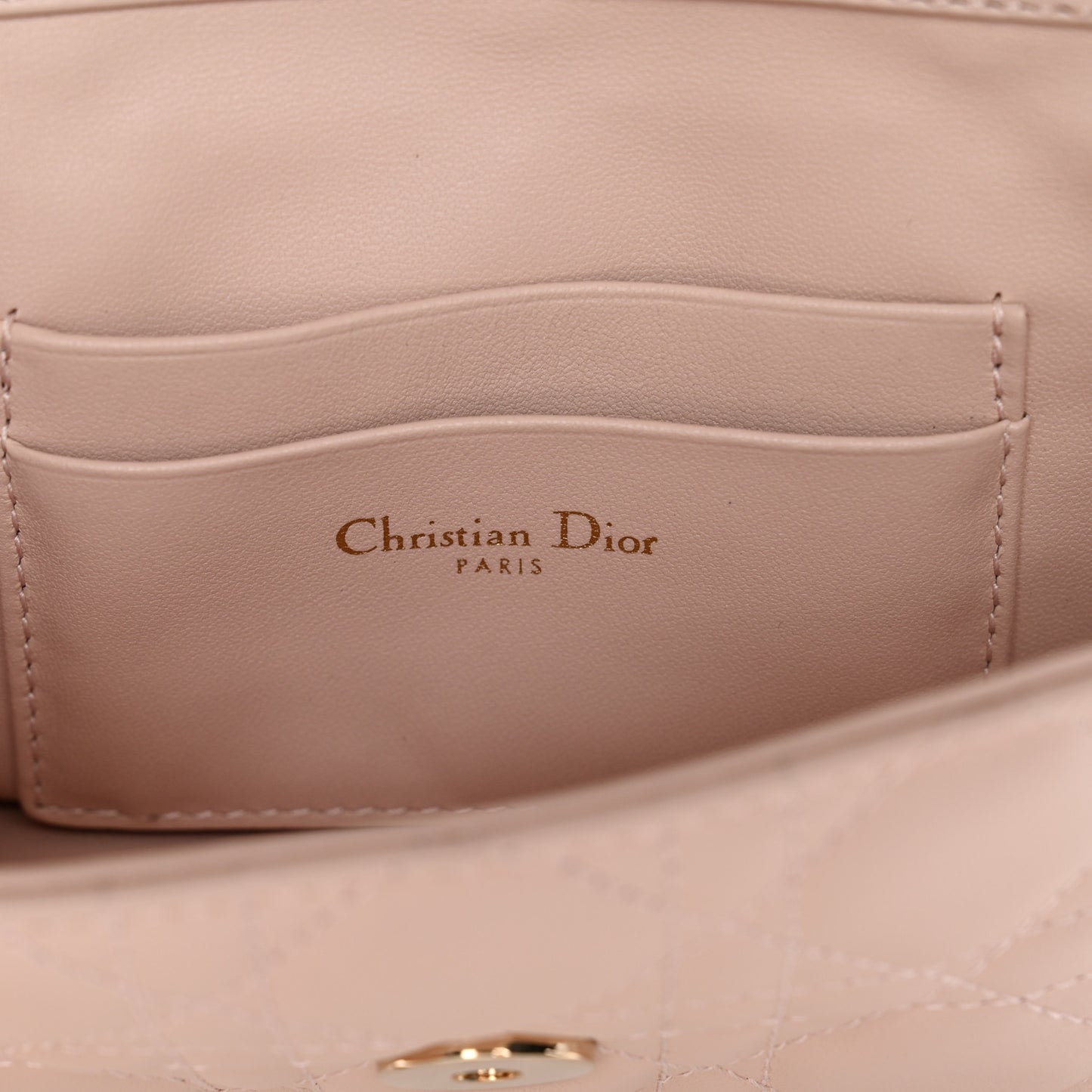 Lambskin Cannage Dior Talk Phone Pouch Rose Poudre