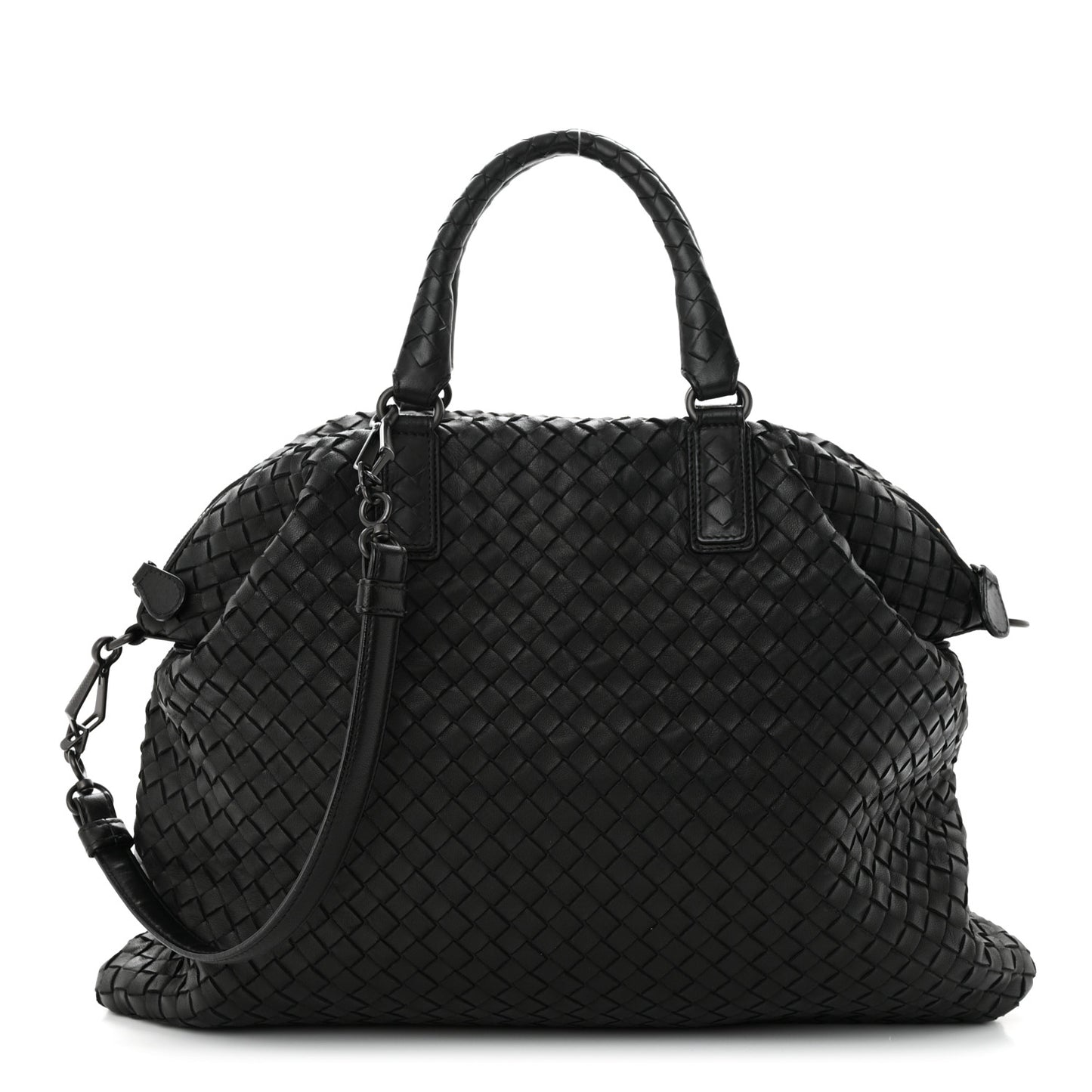 Nappa Intrecciato Medium Convertible Tote Black