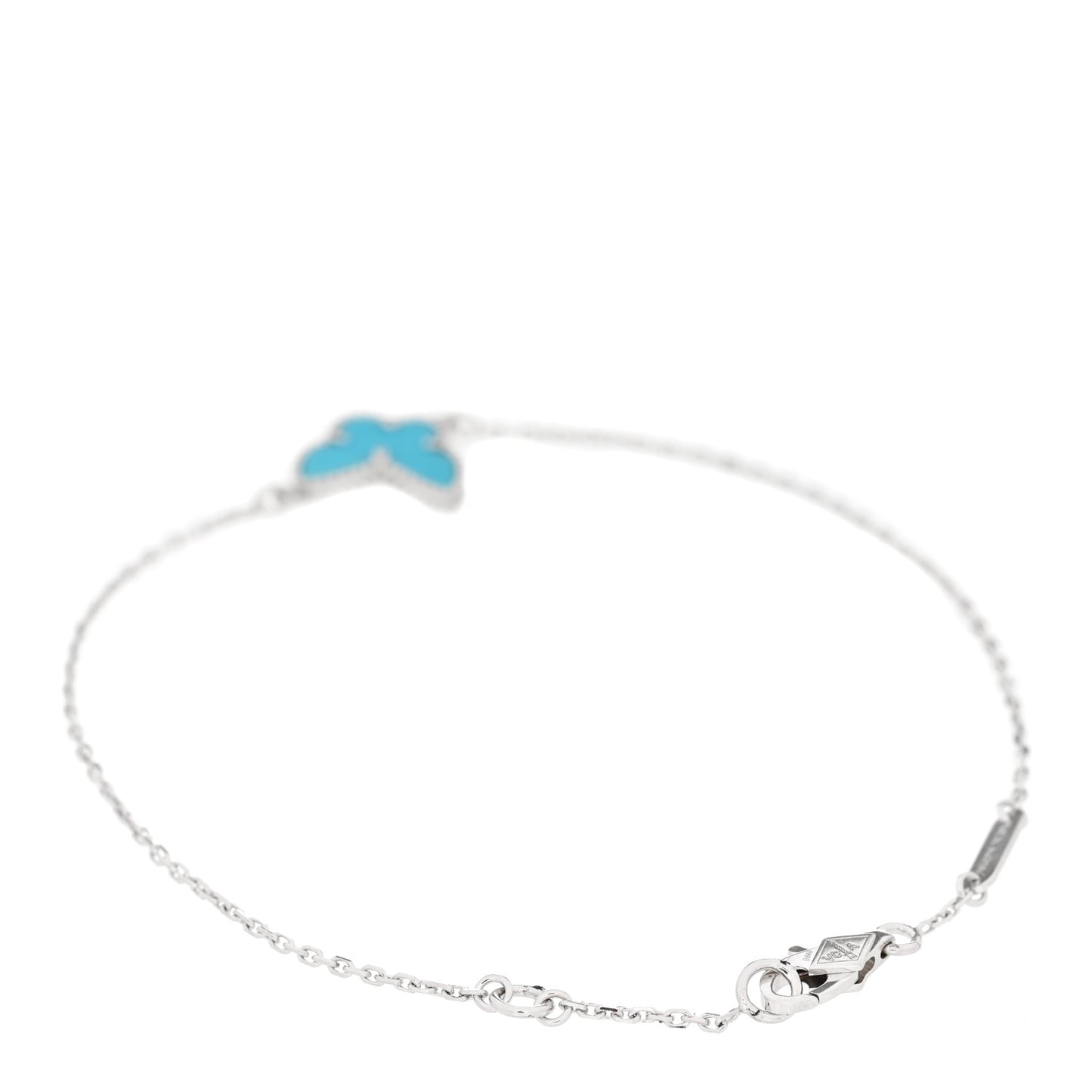 18K White Gold Turquoise Sweet Alhambra Butterfly Bracelet