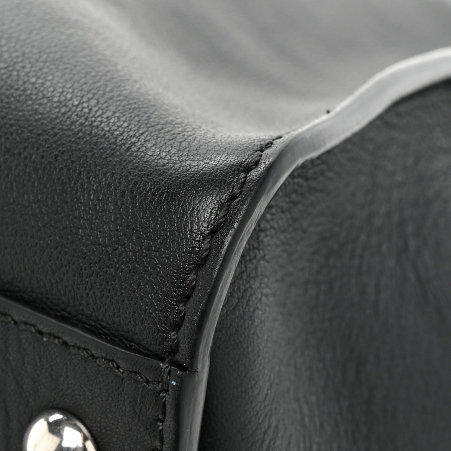 Vitello Dolce Marmol Patent Crocodile Trapuntata Large Peekaboo Iconic Satchel Black Fumo