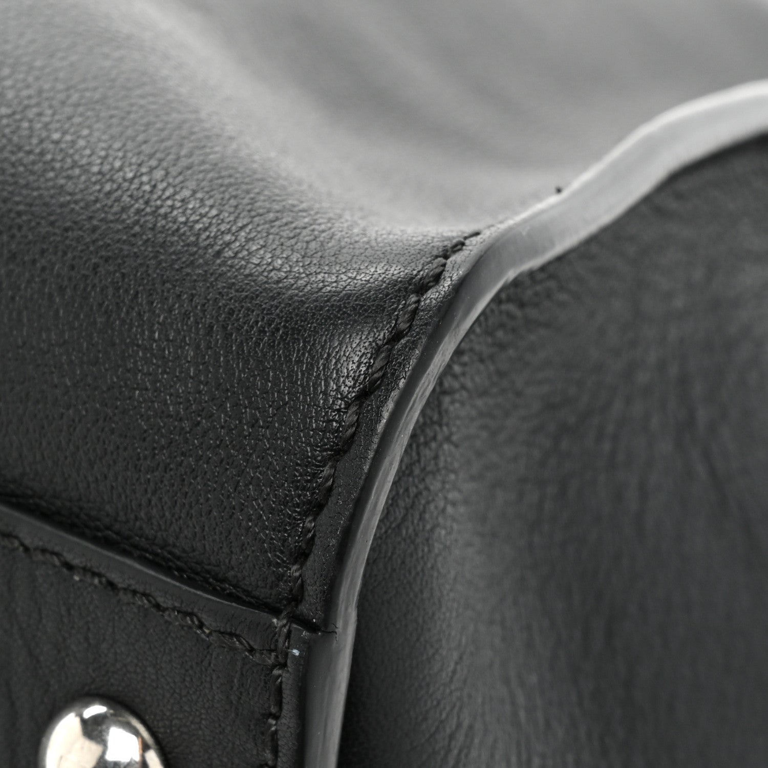 Fendi Vitello Dolce Marmol Patent Crocodile Trapuntata Large Peekaboo Iconic Satchel Black Fumo 14 of 15