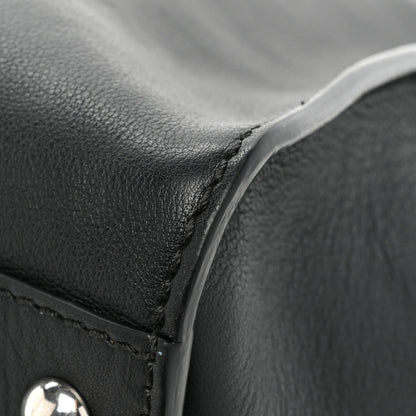 Fendi Vitello Dolce Marmol Patent Crocodile Trapuntata Large Peekaboo Iconic Satchel Black Fumo 14 of 15