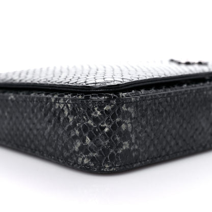 Jimmy Choo Elaphe Snakeskin Printed Wallet on Chain Anthracite 7 of 9