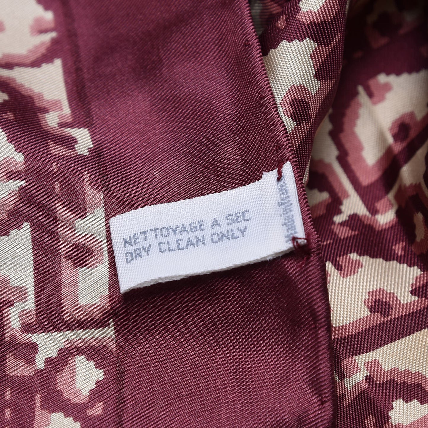 Silk Monogram Scarf Burgundy