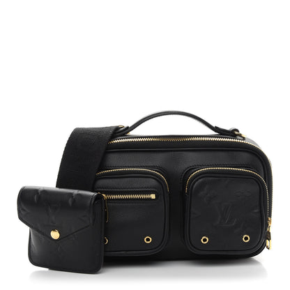 Louis Vuitton Calfskin Monogram Embossed Utility Crossbody Black 1 of 8