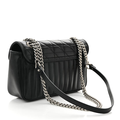 Gucci Calfskin Matelasse Aria Small GG Marmont Shoulder Bag Black 3 of 10