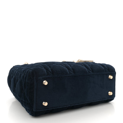 Christian Dior Velvet Mini Lady Dior Navy Blue 4 of 10