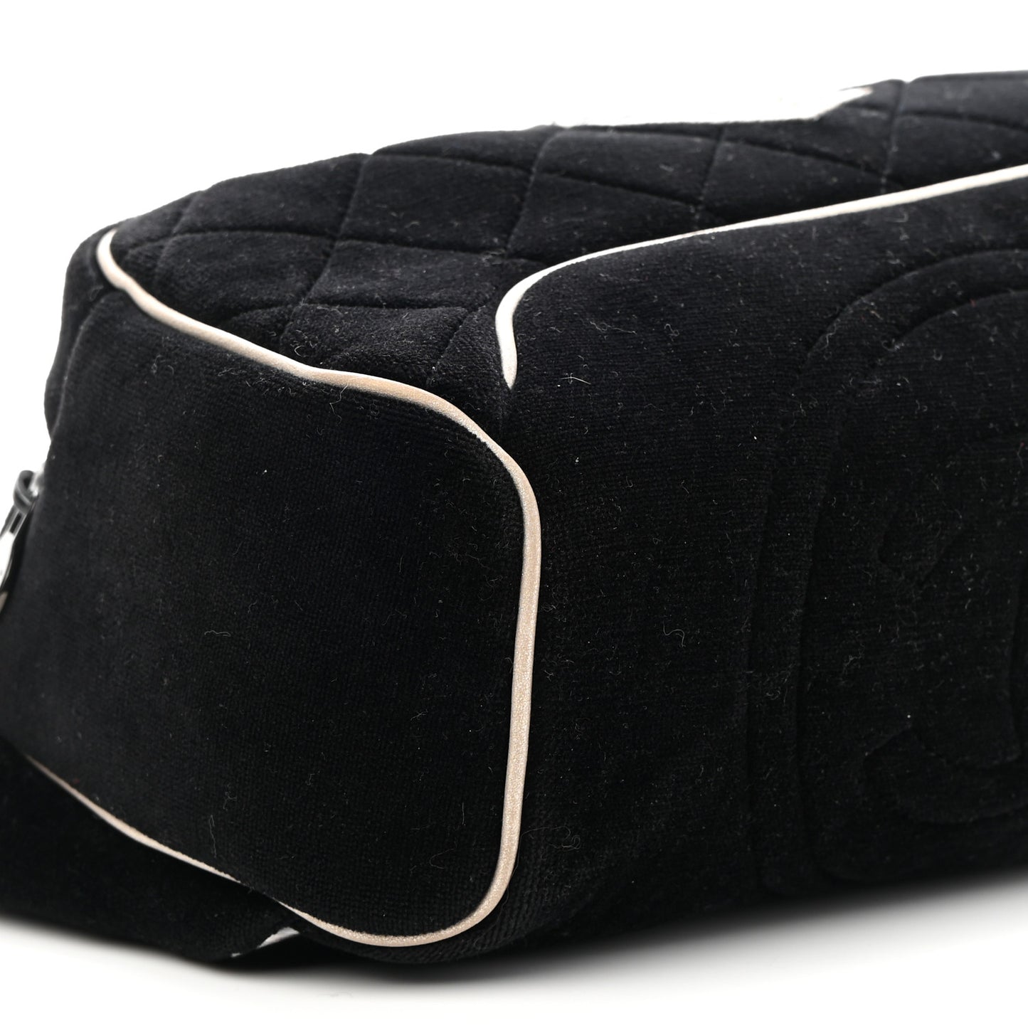 Velvet Quilted Coco Neige Waist Bag Black