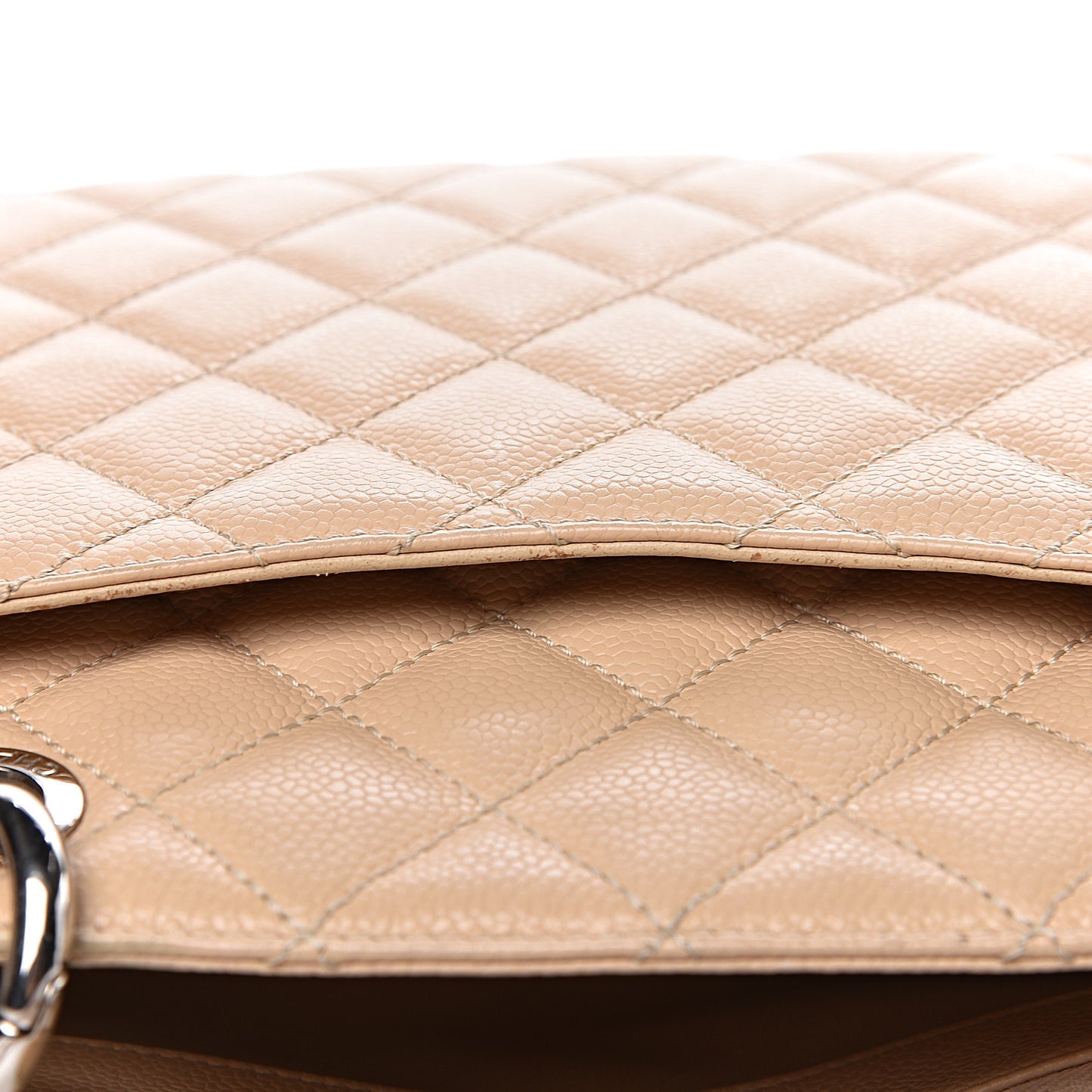 Caviar Quilted Grand Shopping Tote GST Beige Clair