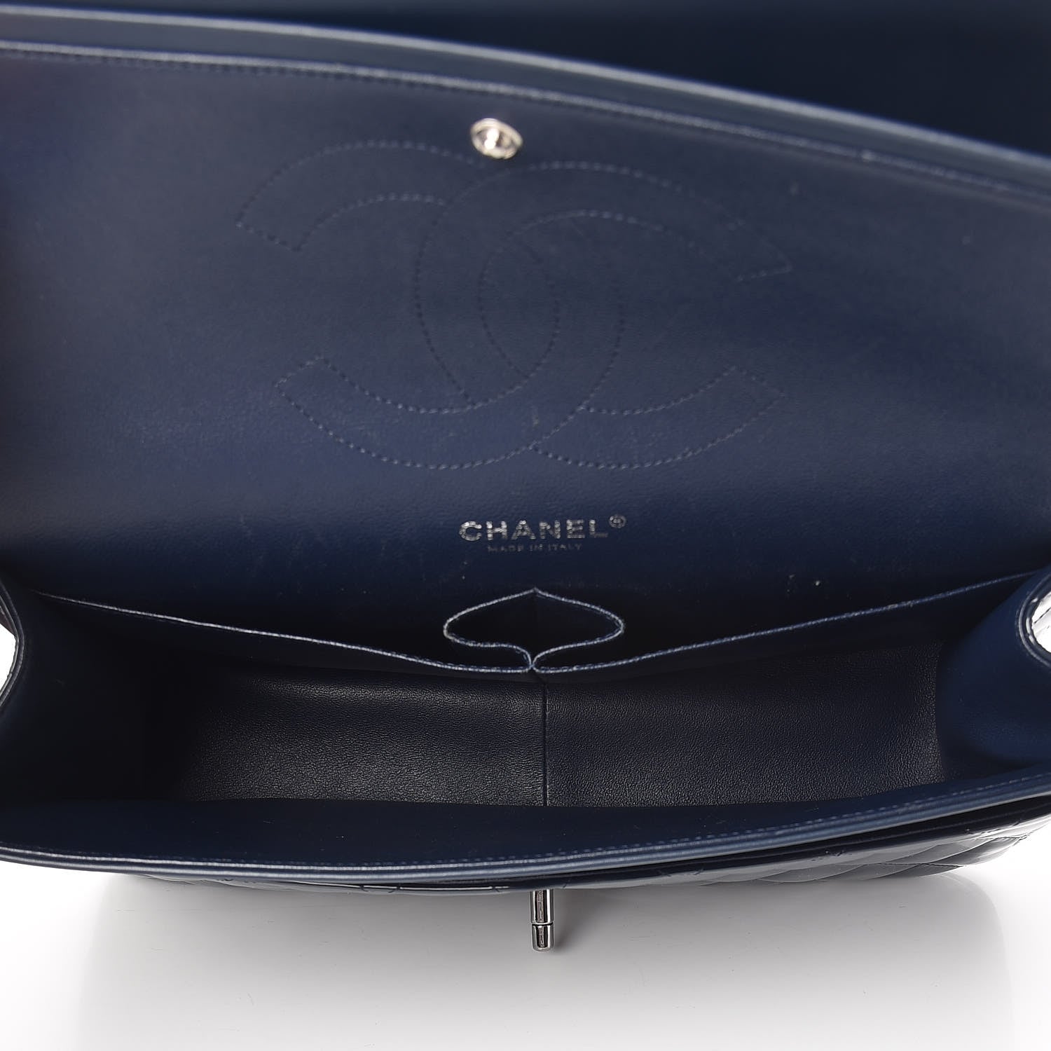 Chanel Patent Quilted Jumbo Double Flap Navy 5 of 14