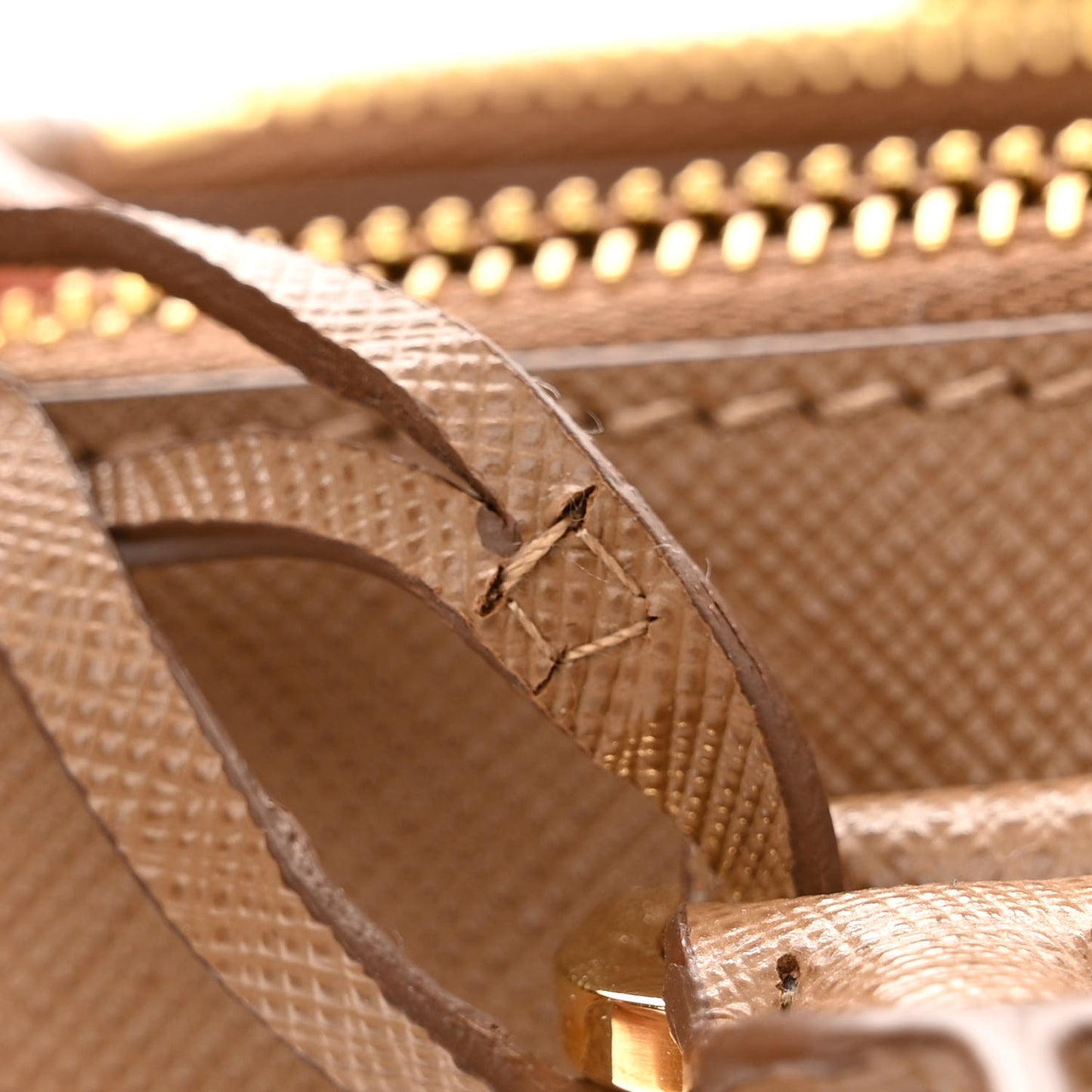 Saffiano Small Galleria Double Zip Tote Caramel