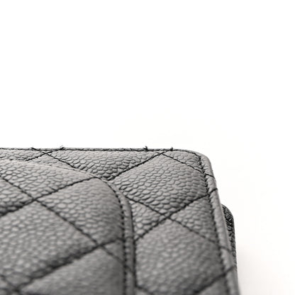 Chanel Caviar Quilted Yen Wallet Black 12 of 15