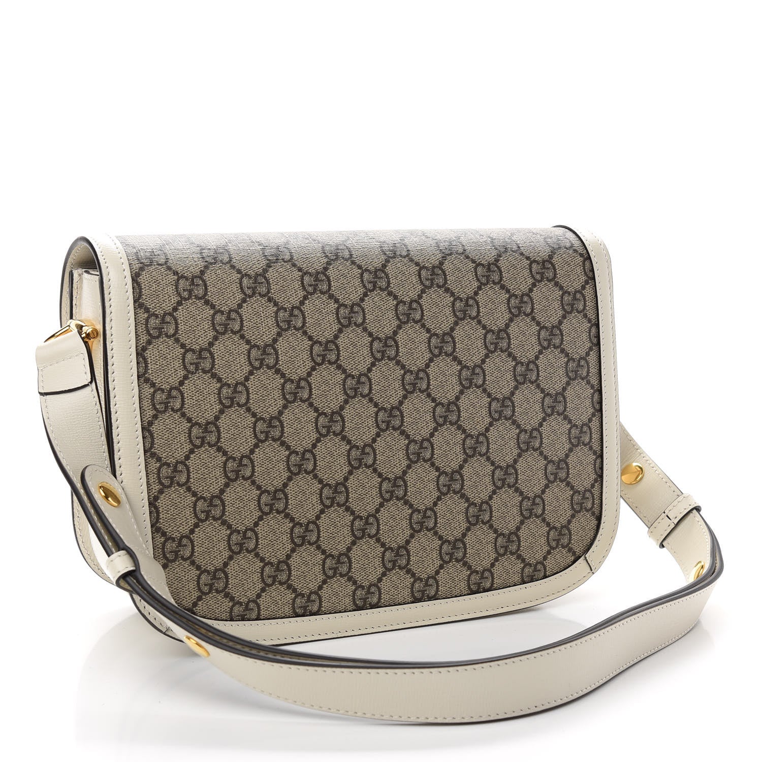 Gucci GG Supreme Monogram Horsebit 1955 Shoulder Bag Beige Mystic White 3 of 9
