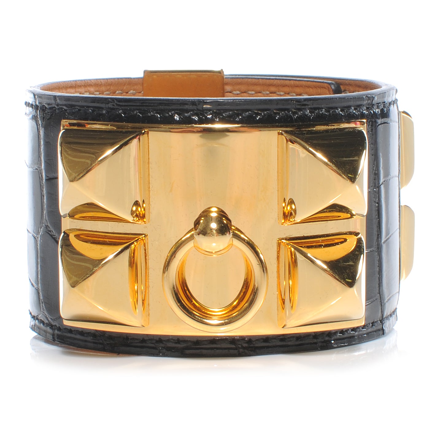 Hermes Alligator Collier De Chien CDC Bracelet Small Black 1 of 8