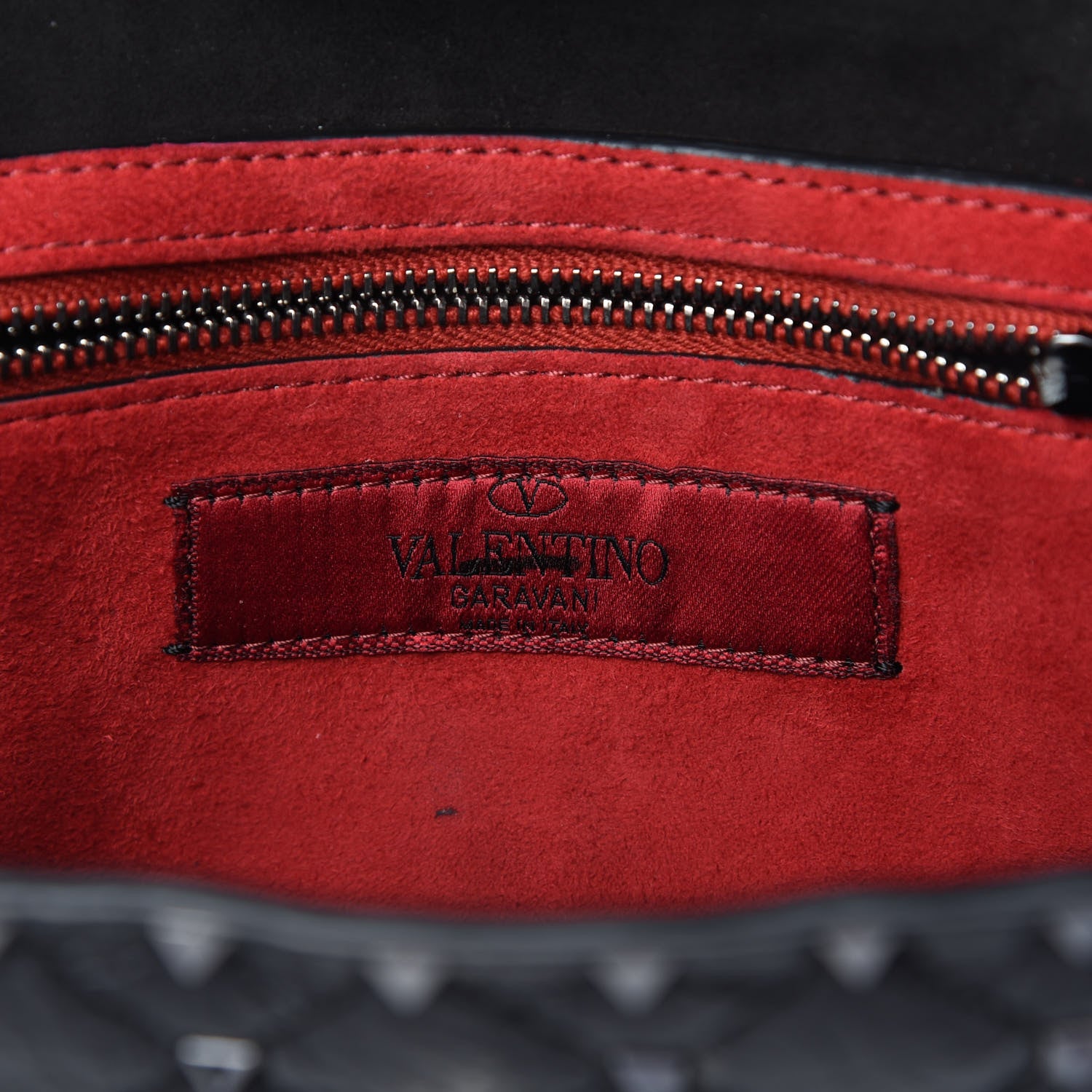 Valentino Garavani Craquele Nappa Rockstud Spike Wallet on Chain Black 8 of 10
