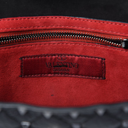 Valentino Garavani Craquele Nappa Rockstud Spike Wallet on Chain Black 8 of 10