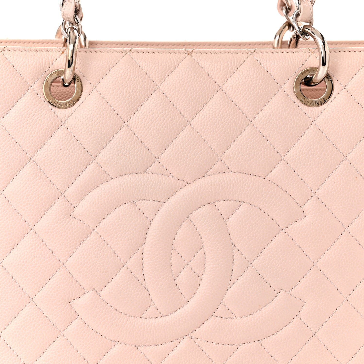 Chanel Caviar Quilted Grand Shopping Tote GST Light Pink 8 of 13