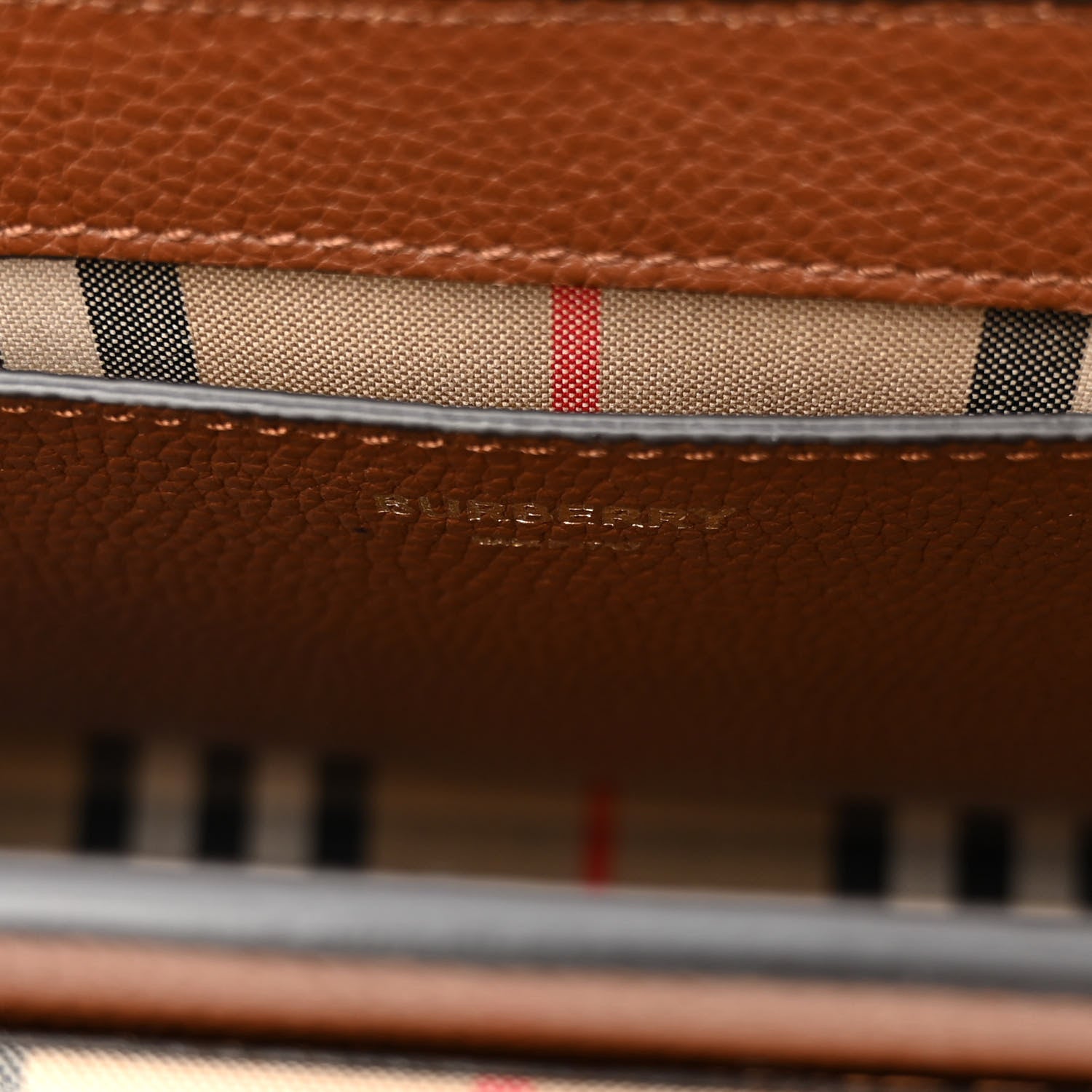 Burberry Calfskin Vintage Check Note Crossbody Bag Tan 6 of 10