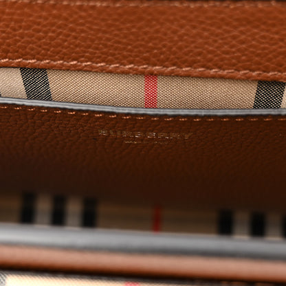 Burberry Calfskin Vintage Check Note Crossbody Bag Tan 6 of 10