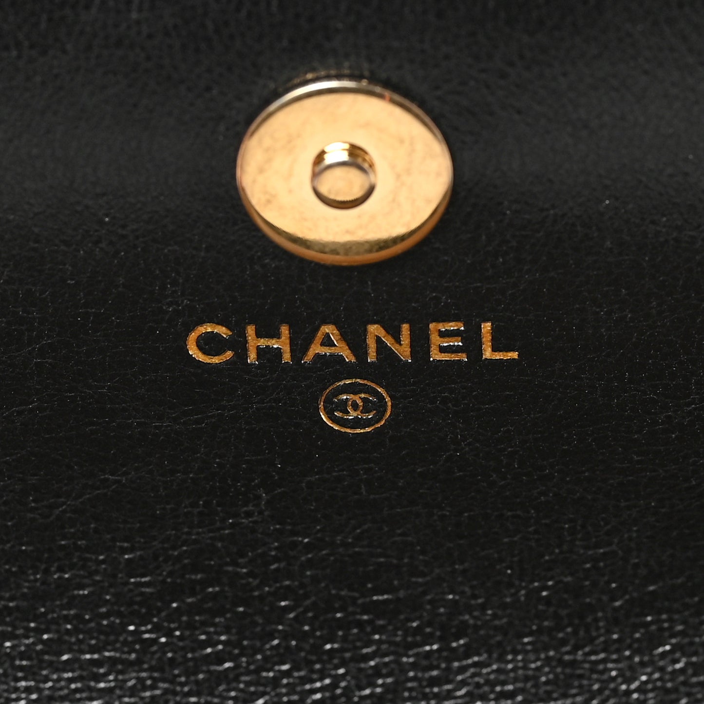 Lambskin Quilted Dynasty Flap Phone Holder With Chain Black