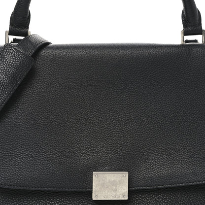 Celine Drummed Calfskin Suede Small Trapeze Black 7 of 9