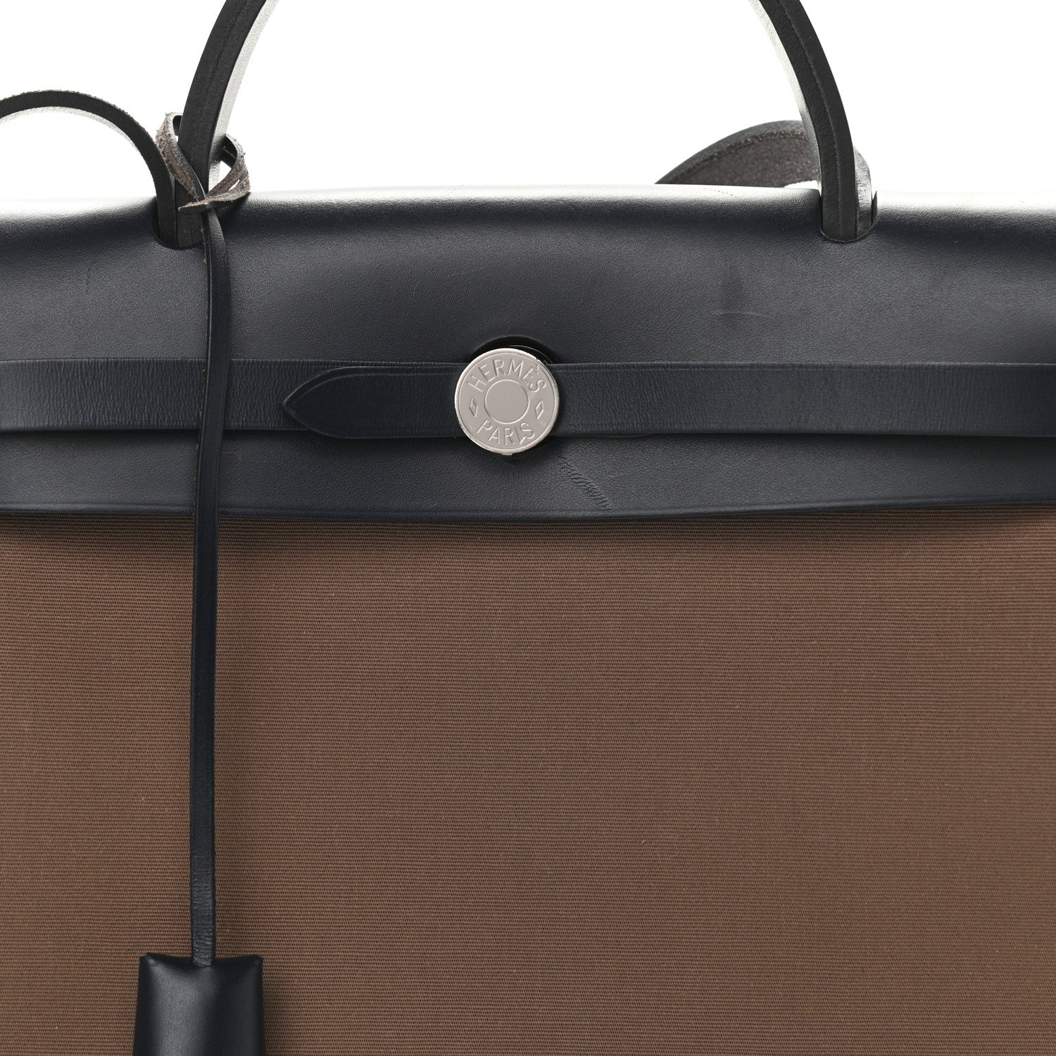 Hermes Vache Hunter Toile Herbag Zip 31 PM Etoupe Bleu Indigo 9 of 13