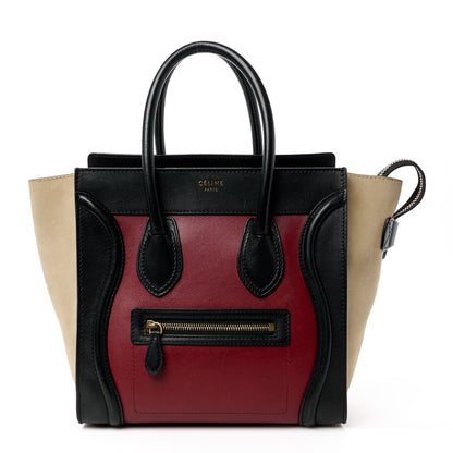 Celine Smooth Calfskin Nubuck Micro Tri-Color Luggage Rust 1 of 11