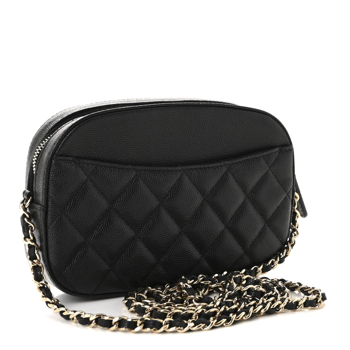 Caviar Quilted Vanity With Chain Black