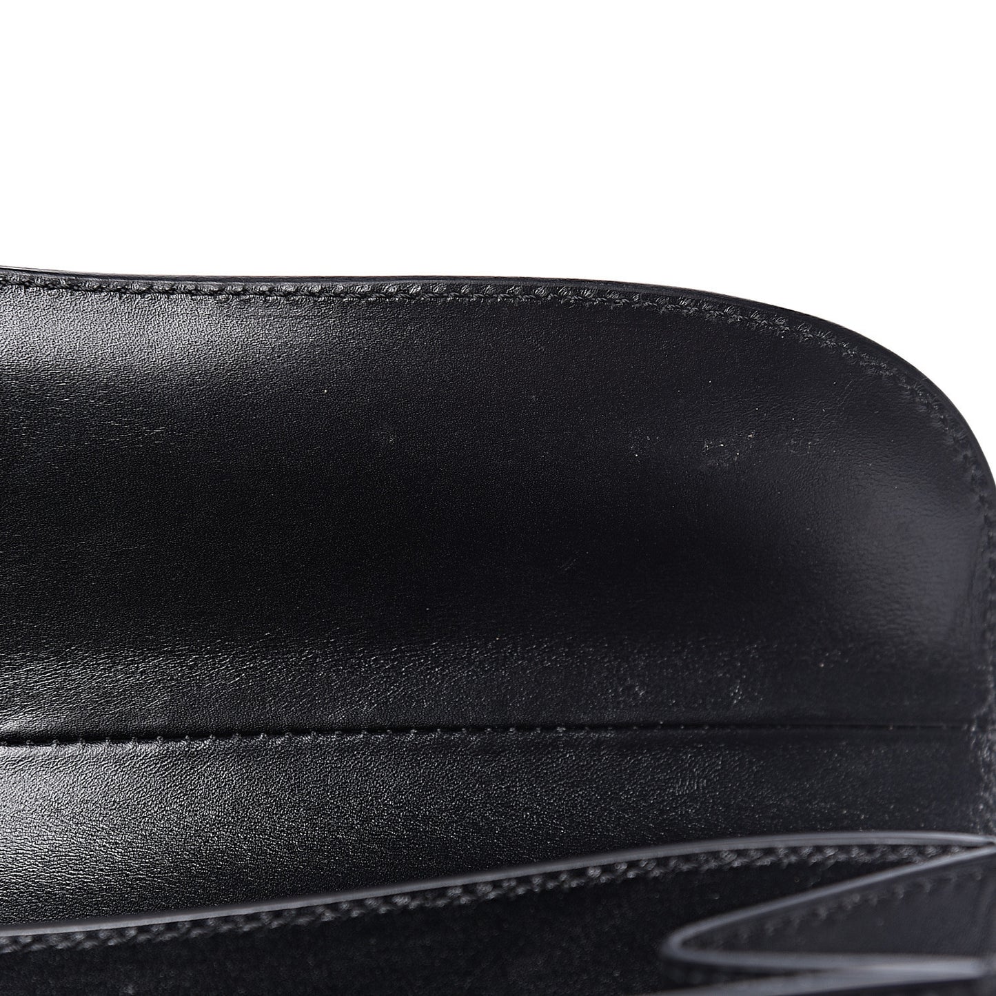 Glazed Calfskin Saddle Shopper Black