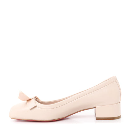 Christian Louboutin Nappa MamaFlirt 30mm Bow Pumps 39 Leche 1 of 9