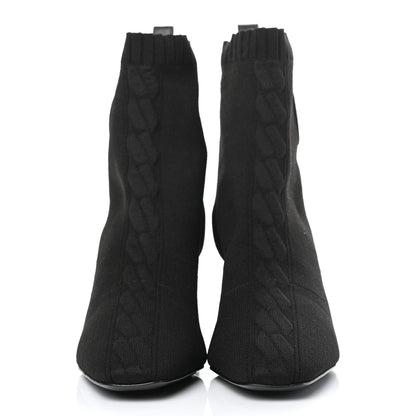 Hermes Knit Calfskin Volver Ankle Boots 37.5 Black 2 of 8